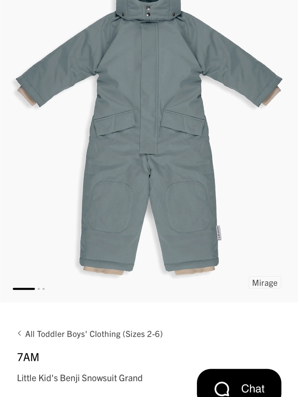 7AM Kids Benji Snowsuit in Mirage Green